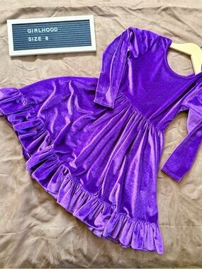 Girlhood Purple Velvet Twirl Dress
